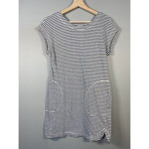 Max Studio Weekend Size Small Striped Short Sleeve Tunic Dress Pockets Fisherman